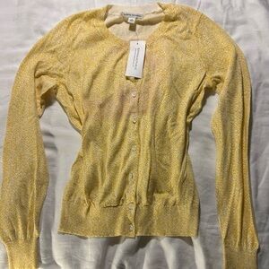 Banana Republic Yellow Patterned Cardigan